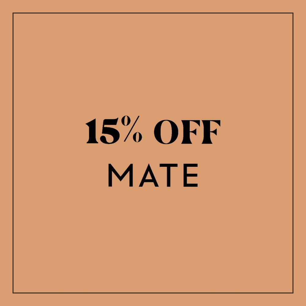 15% OFF MATE THE LABEL REFERRAL DISCOUNT CODE